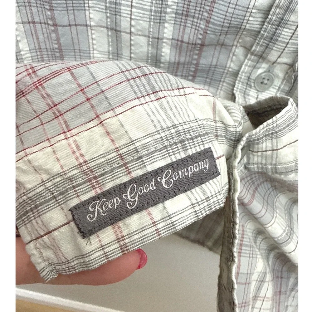 Toad&Co (Gray) Plaid Long Sleeve Button Down Shirt Mens XL